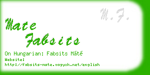 mate fabsits business card